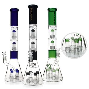 Big Tall Glass Bongs Beaker Bong Hookahs Unique Water Pipes With Six Showerhead Percs Oil Rig Tall Thick 18.5 Inches HF Factory Wholesale