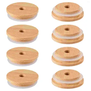 Geschirr-Sets Regular Mouth Jar Lids Bottle Covers Canning Jars Wide Lid Mason Bamboo Cap Seal