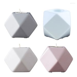 Titulares de vela Hexagon Cerâmica Candlestick Floral Pattern para fazer