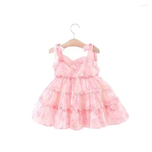 Dziewczyna sukienki Baby Floral wzór dla dziewcząt w stylu swobodnym dzieci księżniczka maluchowe ubrania