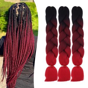 Jumbo Braids Kanekalon 24 Inch Ombre Color Ultra Braiding Synthetic Hair Extensions Braid Hair Heat Resistant Fiber