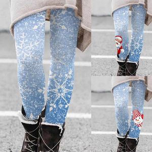 Active Shorts Women Yoga Christmas Women Pants Bot Long Leggings Wydrukowana koziołowa kieszeń dla