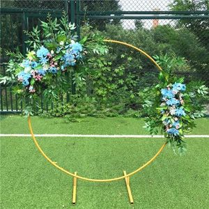 Party Decoration Wedding Props Wrought Iron Ring Arrangement Balloon Arch Stage Background Garland Ornaments With Flowers