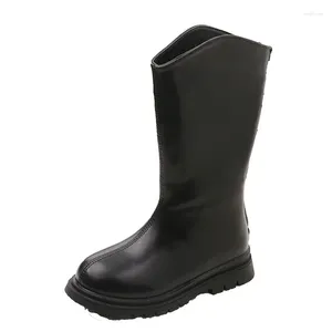 Boots 2023 Posh Autumn Winter Plush Children Girls Riding Shoes Fashion Soft Leather Warm Kids Knee-High Size 26-36