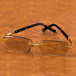 Sunglasses Men's Natural Crystal Stone Women's Borderless Glass Acetate Frame Scratch Resistant High Quality