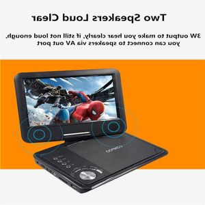 Freeshipping 9 Inch Portable DVD Player Swivel Screen VCD CD MP3 DVD Player USB SD Card RCA TV Cable Game Car Charger DVD Player Mjmkk