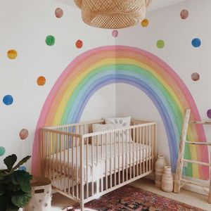 Decoração de parede Funlife Dots Decals Rainbow Mural Children Bursery adesivos de berçário Quarto à prova d'água Crianças Baby's Room 230411