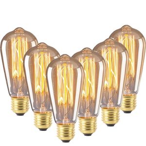 Żarówki retro edison żarówka E27 110V 220V 40W 60W ST64 Filament żarowy AMPULEM A VINTAGE LAMPE DECORATOWANE LED LED