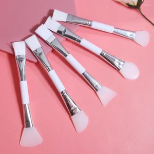 Makeup Brushes Sdotter White Skin Care Concealer Silica Gel Ullfiber Blandning Double-Ends Facial Mask Brush Cosmetic Beauty T