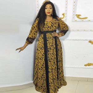 Roupas étnicas MD Plus Size Vestidos africanos para mulheres Dubai Turquia Festa de casamento Vestido de noite Vestido de aniversário África Renda Chiffon Robe