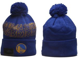 Golden States Warriors Geipos Feeano Cap Wool Sport Hat Knit Basquete Equipe norte -americano Listrado lateral lateral EUA College Cuffed pom Hats Mulheres A10