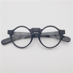 Sonnenbrille Vazrobe Schwarz Brillengestell Männlich Runde Korrektionsbrille Herren Anti Blue Reflection Dick Myopie Brille Vintage Nerd