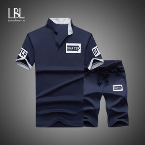 Tute da uomo Uomo 2023 Estate T-shirt manica corta Pantaloncini Set Casaul Tuta sportiva slim fit Mens Masculino Set due pezzi Hombre 230411