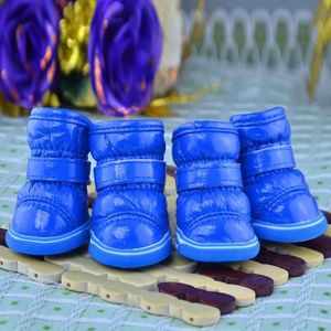 Pet Protective Shoes Winter Pet Dog Shoes Warm Snow Boots Waterproof Small Dogs Non Slip Casual Shoes For ChiHuaHua Teddy Pug Pet Products 4Pcslot 231110