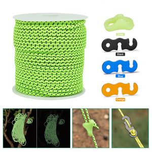 Climbing Ropes 50M Multifunctional Outdoor Paracord Luminous Umbrella Rope Reflective Survival Rescue Umbrella Rope Camping Paracord Cord 230411 230411