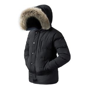 Piumino da uomo Parka invernale lungo imbottito Parka da uomo Collo in pelliccia Cappello con cappuccio Cappotto maschile di qualità Piumino in cotone per ragazzo Marito Giacca a vento Piumino di marca 231110