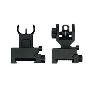 Tactical Front and Rear Sights Micro Flip-Up Foldable Sight for Rifle Hunting Airsoft Aluminum CNC Machined fit Picatinny Weaver Rails