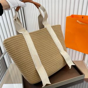 Projektantka torebka damska torba słomka moda na jedno ramię w torbie podróżująca kolor kolor słomy torba alfabetowa torba na płótnie duża pojemność wyjście na zewnątrz torby na zakupy