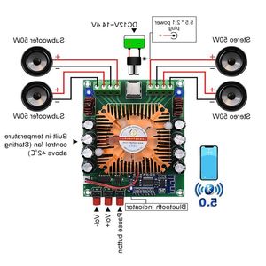 Freeshipping Bluetooth 50 Power Amblefier Audio Board 4x50W TDA7850 Class AB Hifi Stereo Amplifier Home Theater BTL Mini Mini Amp Ccbhn