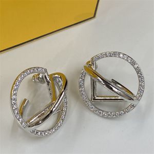 Designer Brand Earrings Fashion Brand Necklace Silver Letter Necklaces Designer Crystal Jewelry Ear Stud Wedding Party Accessory