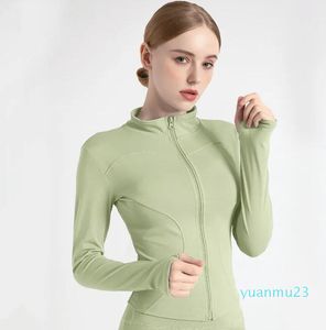 MTWT01 Fitness Wear Cardigan Womens Sportswear Yoga Roupa Jackets Exteriores Aparel ao ar livre Adulto Adulto Exercício Long 14 Tops Zipper respirável