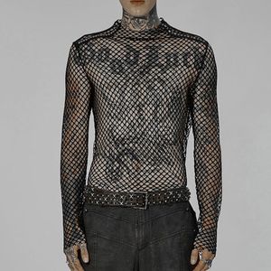 Men s t camisetas punk gaze sexy bordas ásperas slim camise