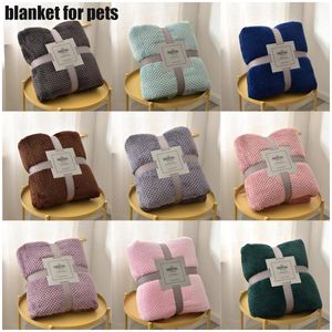 Wholesale Pet Blanket Solid Striped Throw Blanket Flannel Fleece Soft Adult Bed Cover Winter Warm Stitch Fluffy Bed Linen Bedspread for Sofa Bedroom