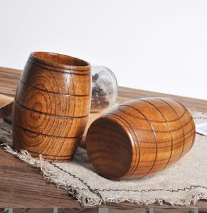 Canecas de madeira de barril de vinho criativo moldam a xícara de leite de leite de madeira de madeira natural de madeira esculpida em casa de cozinha de cozinha