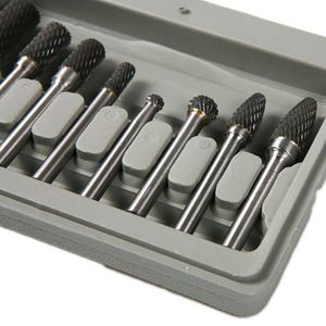 Freeshipping Tungsten Carbide Rotating Burr Set STEL Tungsten Stal Głowica obrotowy ośmioczęściowy uchwyt obrotowy narzędzie KCLHB