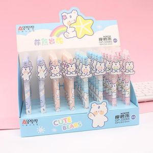 Gel Pens 40 Pcs/lot Kawaii Bear Erasable Press Pen Cute 0.5mm Blue Ink Promotional Gift For Kids Stationery School Supplies