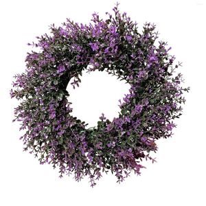 Decorative Flowers 23 Spring Festival Summer Purple Lavender Artificial Flower Wreath Door Hanging Home Decoration And