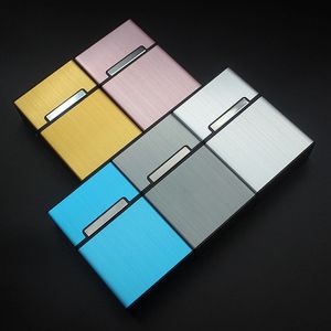 Latest Colorful Aluminium Plastic Cigarette Case House Herb Tobacco Spice Miller Storage Box Portable Magnet Flip Cover Stash Cases Smoking Holder Container DHL
