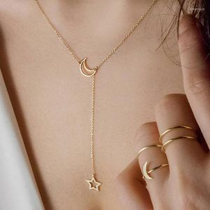Colares de pingentes de lunar lunar colar de gargantilha de coloração dourada liga de zinco para mulheres joias de partido presentes elegantes