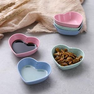 Plates 4pcs Flavor Small Dish Seasoning Plate Heart Sauce Mini Tray Sushi Soy Snack Dipping Home Bowl