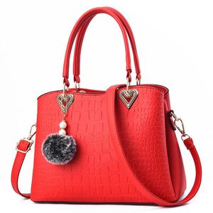 HBP Purses Handbags Soft PU Leather Fashion Totes Bag Female Large Capacity Shoulder Bags Red Color 1014