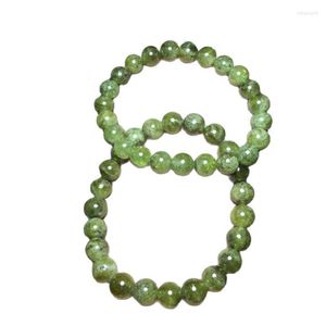 Strand 1pcs naturalna zielona bransoletka granatowa okrągłe koraliki kryształowe leczenie kamienne biżuteria dla kobiet