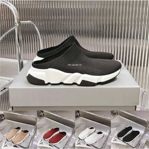 Kobiety prędkość recyklingu dzianin designerka mule śluzowaty czarne buty swobodne lniane sandałowe but butowy EUR35-45 z pudełkiem