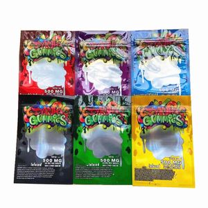 Dank Gummies baging bag blus blastic sour package package rodms 500mg bear cube packets