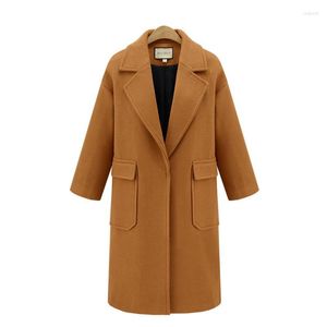 レディースウール2023ファッション女性長袖大規模ウールコート秋の冬のラペル女性気質ジャケットNBH287