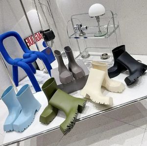 Trooper Rubber Boots Designer Women Paris Rain Boot Women Top-kvalitet Chunky Tooth Waterproof Rain Boots
