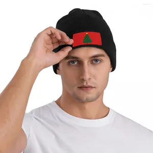 Beralar Noel Ağacı Bonnet Şapkaları Douglas Fir Beanie Grafik Kafataları Beanies Sonbahar Kış Serin UNISEX Yetişkin Açık Elastik Kapaklar