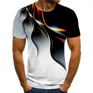 Camisetas masculinas impressam 3D de alta qualidade vendas de vendas de verão masculino Round Round Manga curta Camiseta azul Green Red Purple Rouping