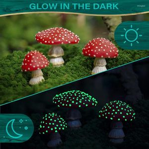 Garden Decorations Mushroom Luminous Decor 3PCS Set Outdoor Micro Landscape Statue Glow In The Dark Fairy Accessories