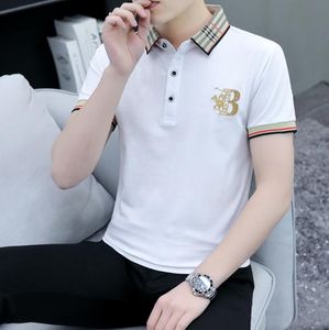 T-shirt da uomo 2023 Estate Nuovi uomini T-shirt da ricamo Polo da uomo in puro cotone con colletto a maniche corte Polo da uomo casual di alta qualità