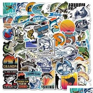 Car Stickers 50Pcs Fishing Sports Graffiti For Diy Laptop Skateboard Motorcycle Decals Drop Delivery Mobiles Motorcycles Exterior Ac Dhpor