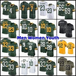 Love Christian Watson Football Jersey David Bakhtiari AJ Dillon Jaire Alexander Lukas Van Ness Jayden Reed Luke Musgrave Quay Walker Brett Favre 8 Josh Jacobs