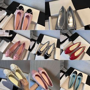 Paris lyxdesigner Tweed Plaid balettlägenheter skor kvinnor märken quiltade äkta läderslip på ballerina rund tå damklänningskannel zapatos de mujer6