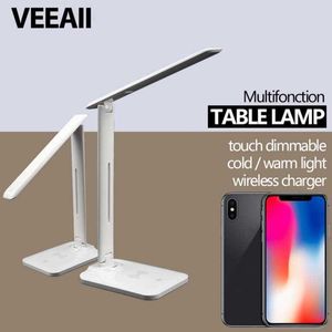 Skrivbordslampor Smarttelefon laddningslampa ABS Folding Touch Control LED DESCH LAMP TABLAMP Dimbar Touch Reading Lamp Hushåll Belysning P230412