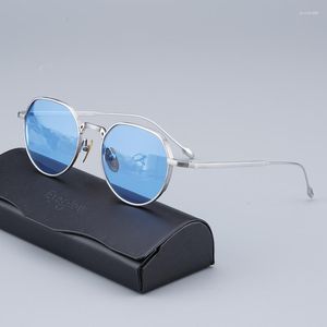 Okulary przeciwsłoneczne amerykański styl jacpues jmm sumglasses czysty tytanowy kwadrat podwójny most słoneczny okulary vinatge retro mężczyzn mody szklanki