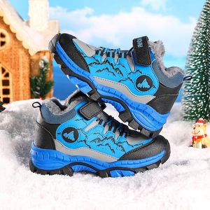 Athletic Outdoor Winter Thermal Shoes for Children Fur Inside Kids Outdoor Hiking Sneakers Keep Warm Boys Snow Shoes with Cotton 823 231110